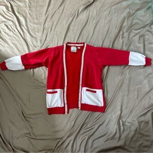 Vintage Red and White Cardigan